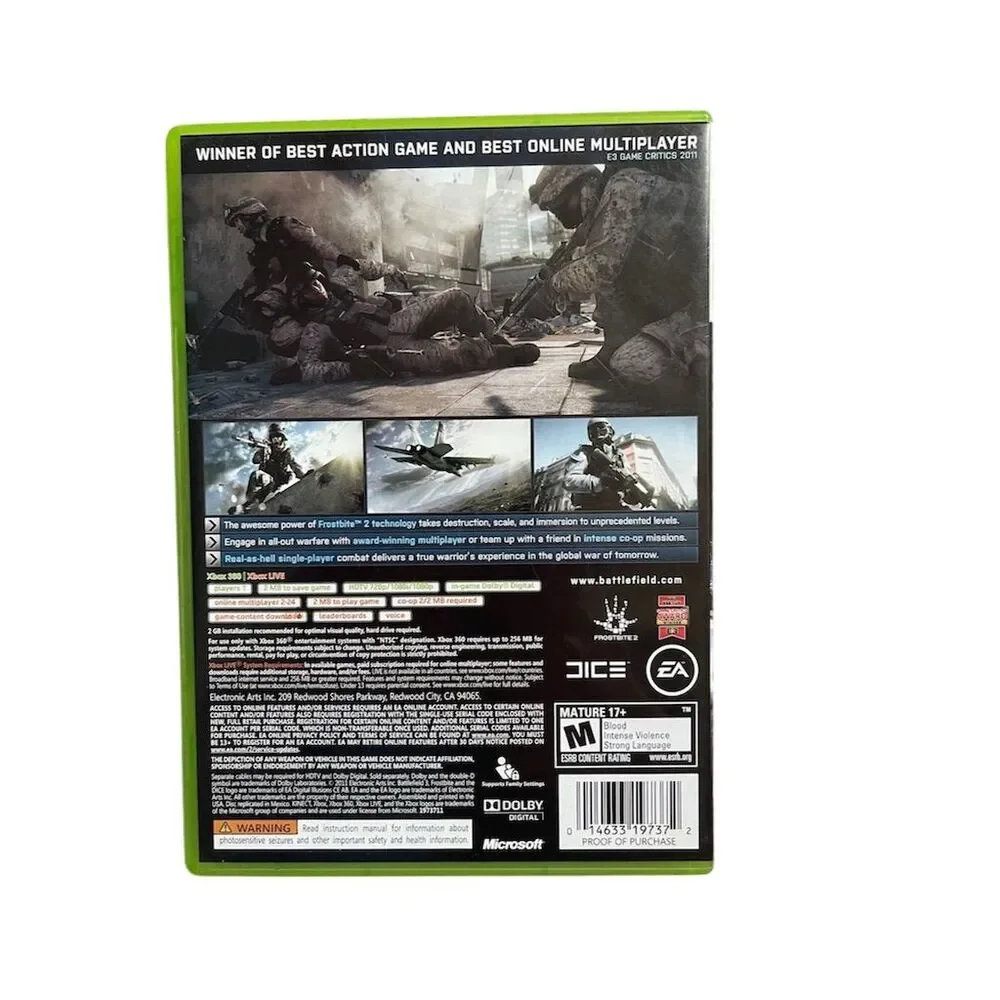 Battlefield 3 Xbox 360 Game Two-Disc Set with Case EA Shooter